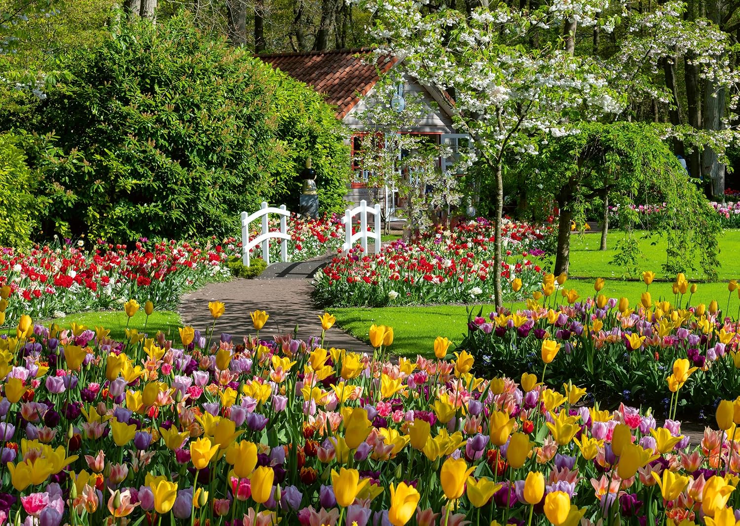 Detalle de Ravensburger Puzzle 1000 pièces Jardin de Keukenhof