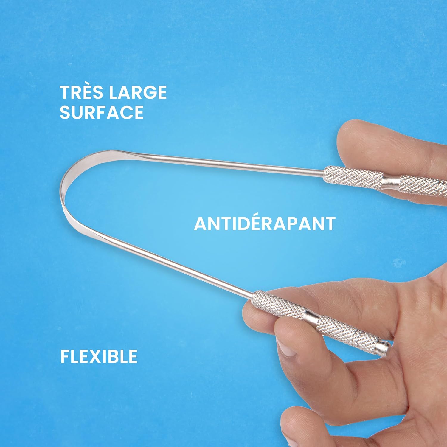 Thumbnail 6 de HOKIN gratte-langue adulte en acier inoxydable pour mauvaise haleine (1 pièce)