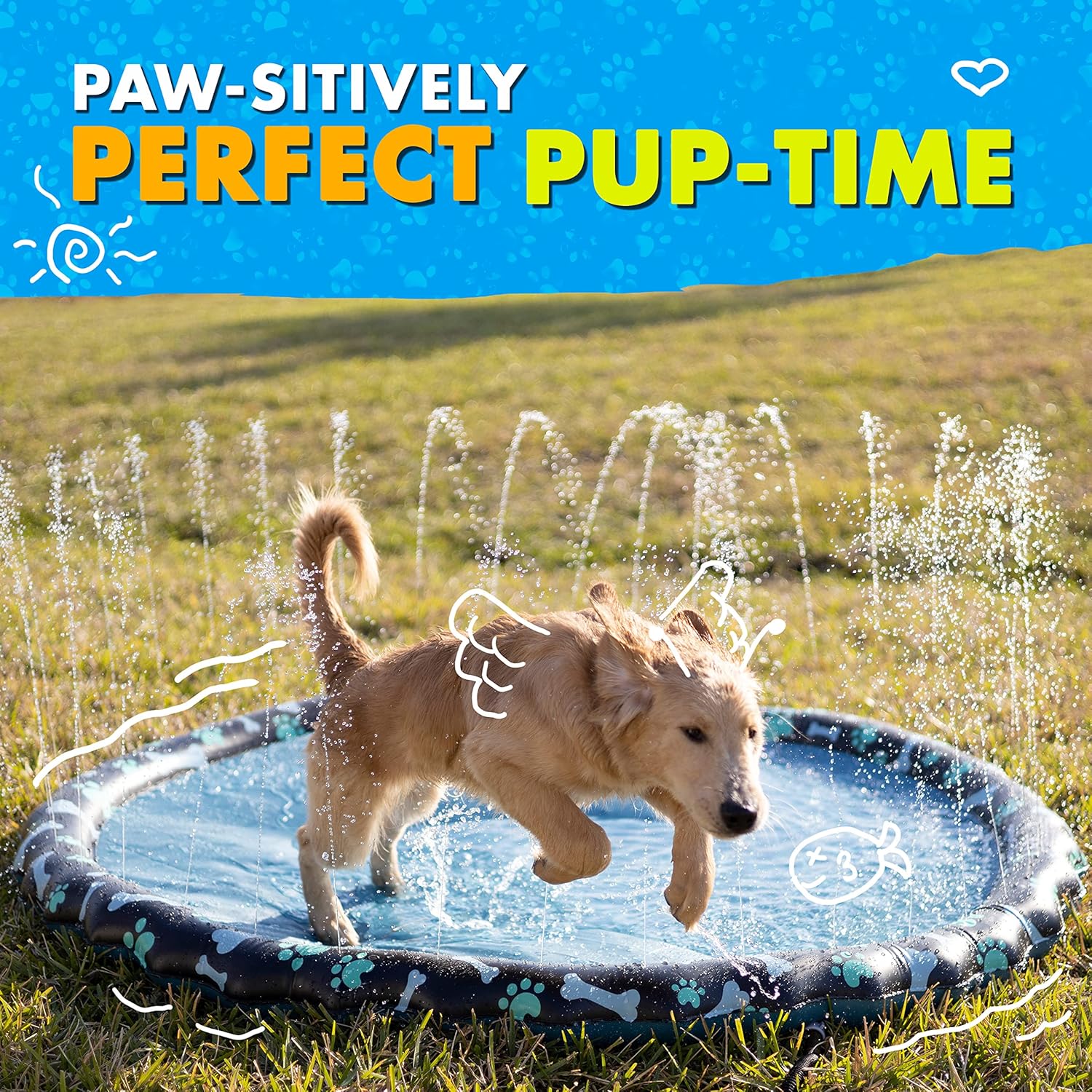 Thumbnail 4 de SplashEZ Non-Slip Splash Pad for Kids & Dogs (69-inch) with Sprayer