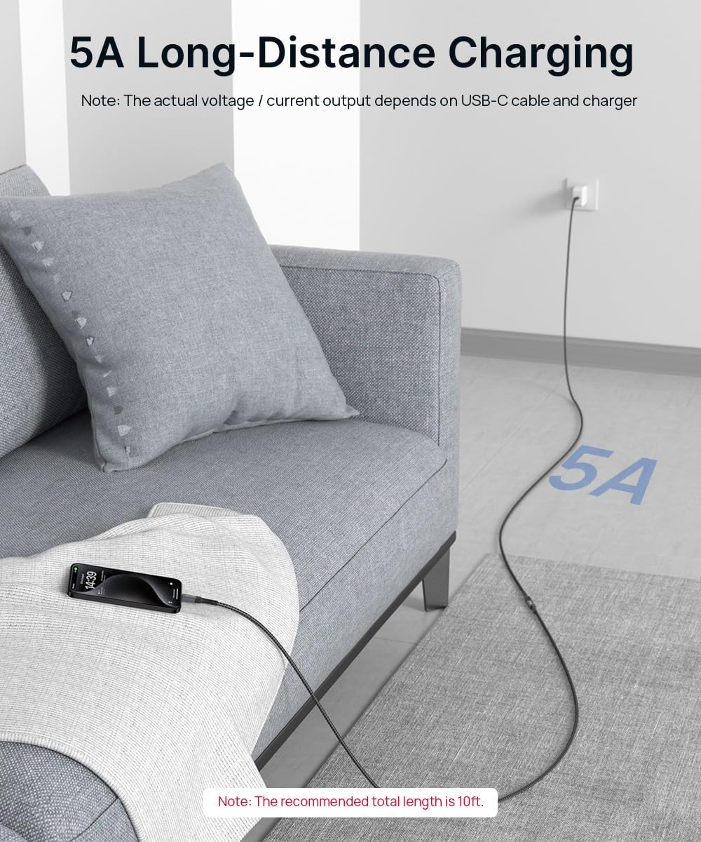 Detalle de JSAUX USB C Extension Cable 2M 100W