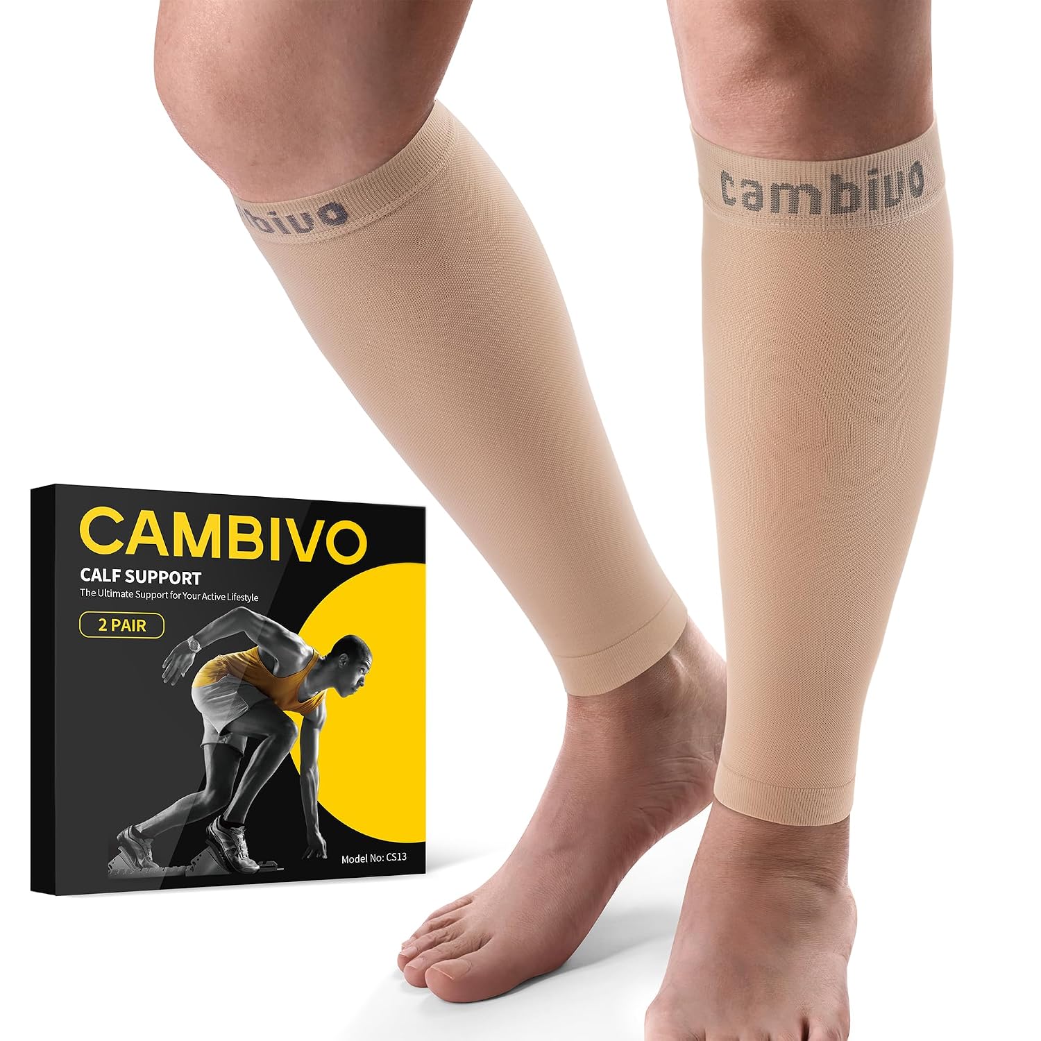 Compression calf sleeves 20 to 30 mmHg