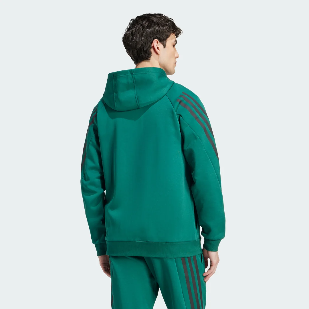 Thumbnail 1 de Chaqueta con capucha Future Icons 3 bandas de Adidas (Verde)