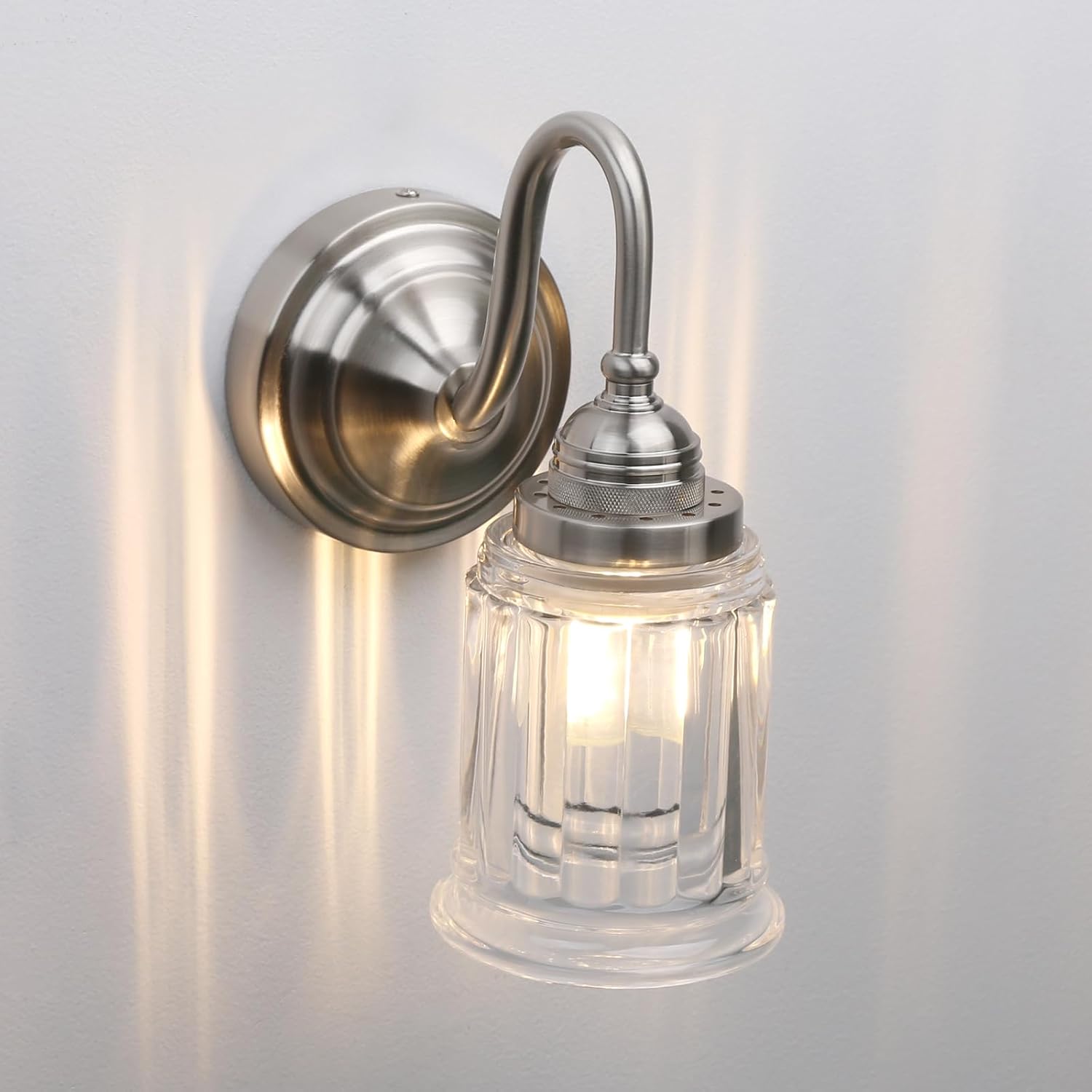 Detalle de Vintage industrial glass wall sconce 14.3cm