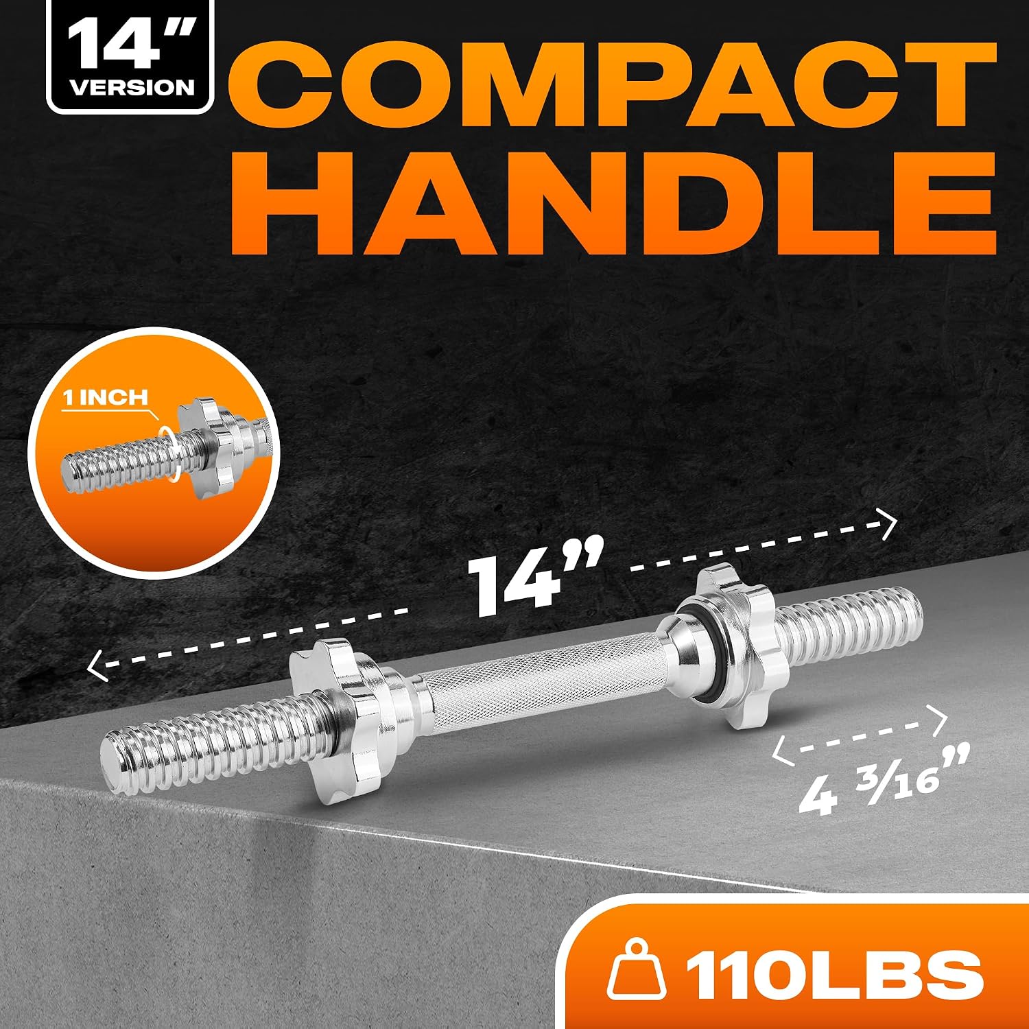 Detalle 2 de Yes4All set di manubri con barre regolabili e 4 maniglie Spinlock, lunghezze 35/40 cm