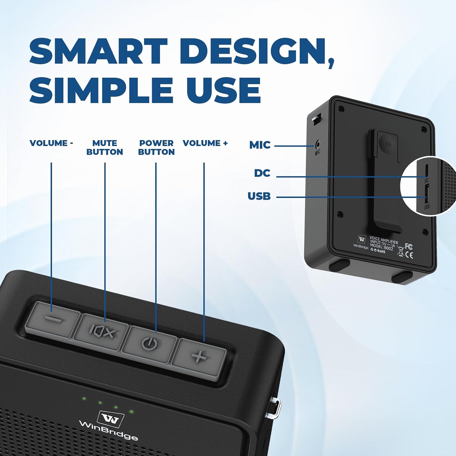 Thumbnail 6 de ResponseBridge R002 Wireless Voice Amplifier, 15 W with Bluetooth and USB