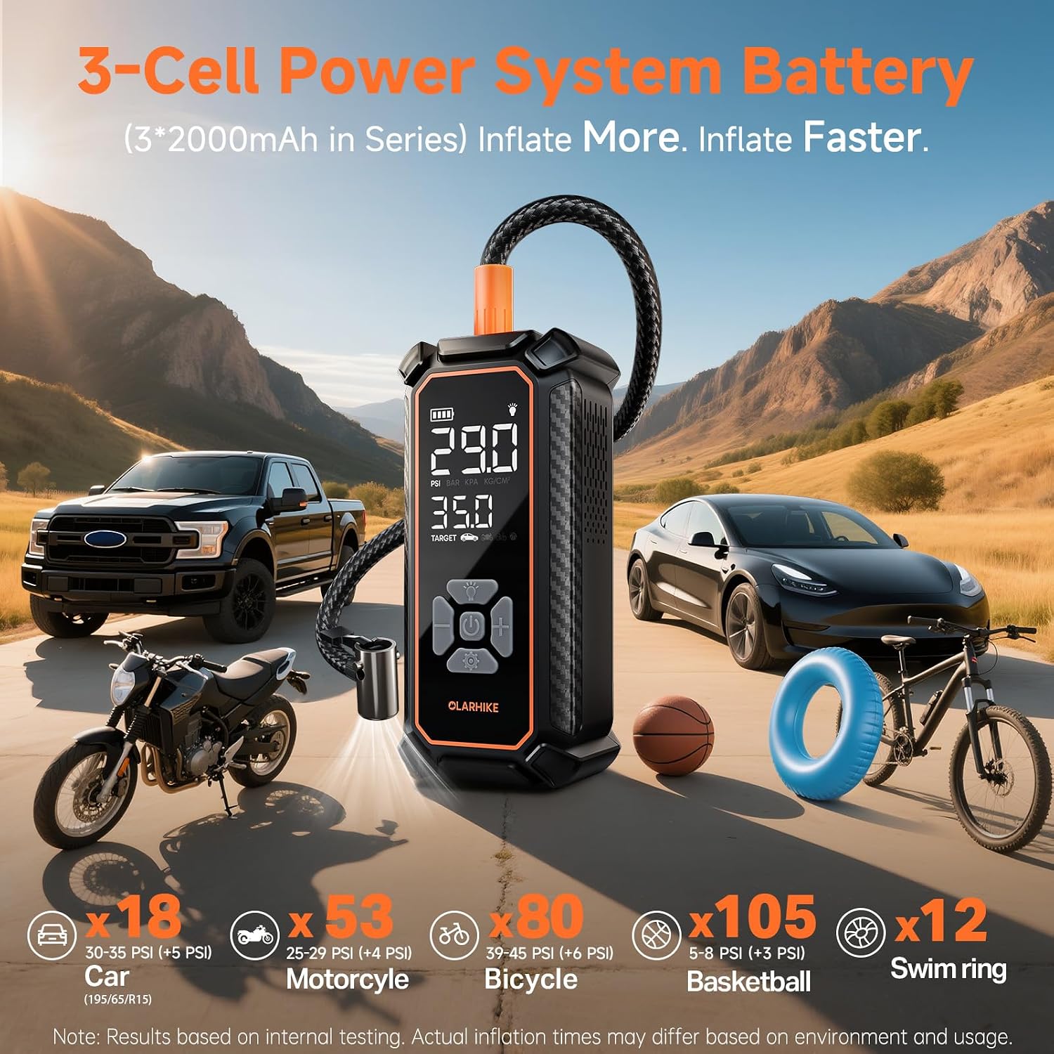 Thumbnail 2 de OlarHike Tire Inflator 150 PSI