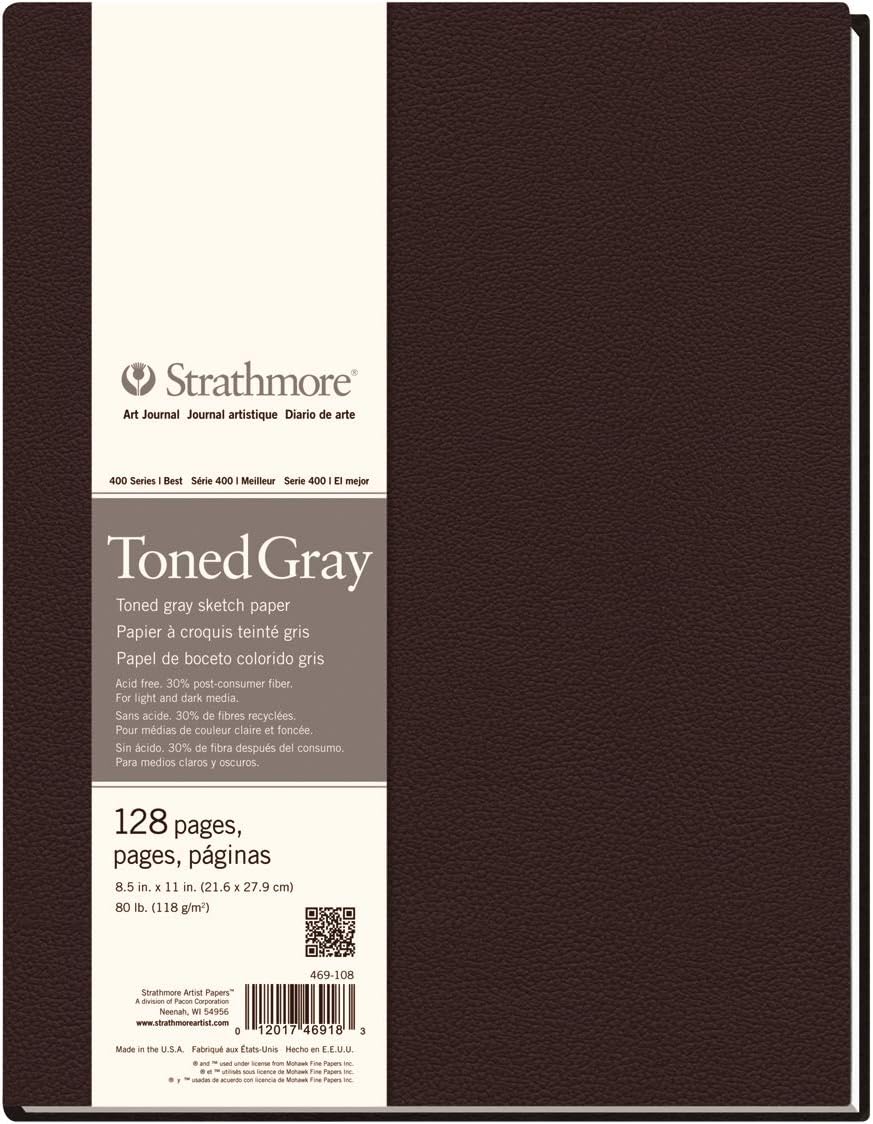 Thumbnail 2 de Strathmore Serie 400 Blocco schizzi carta riciclata spiralato lato lungo, 24 fogli 27,9x35,5 cm, 118 g/m