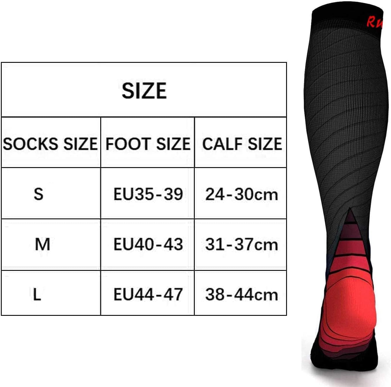 Thumbnail 6 de Rwest X Calze Compressione Graduata Donna e Uomo per Sport e Giornate Prolungate
