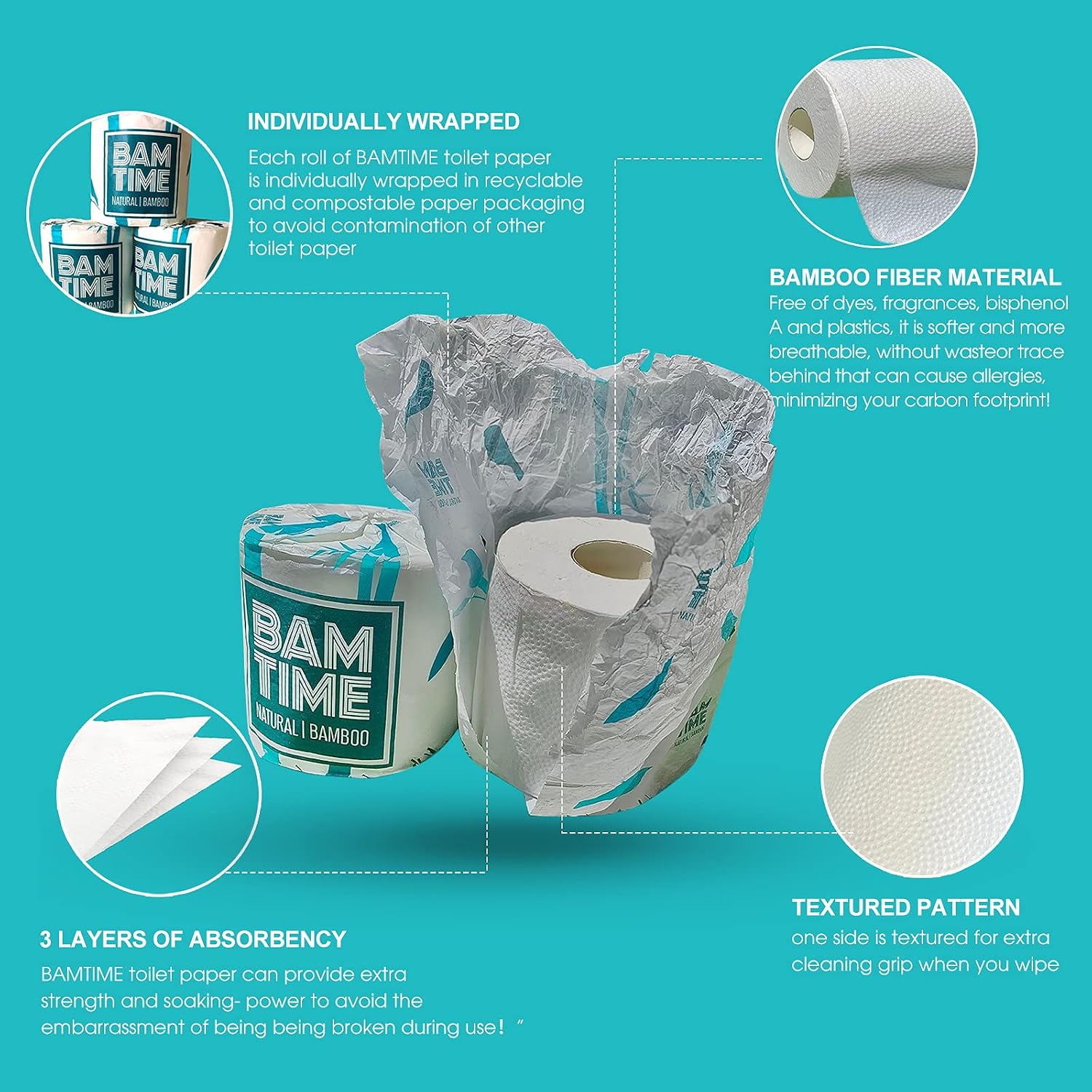 Detalle de Bamboo Toilet Paper, 3-Ply