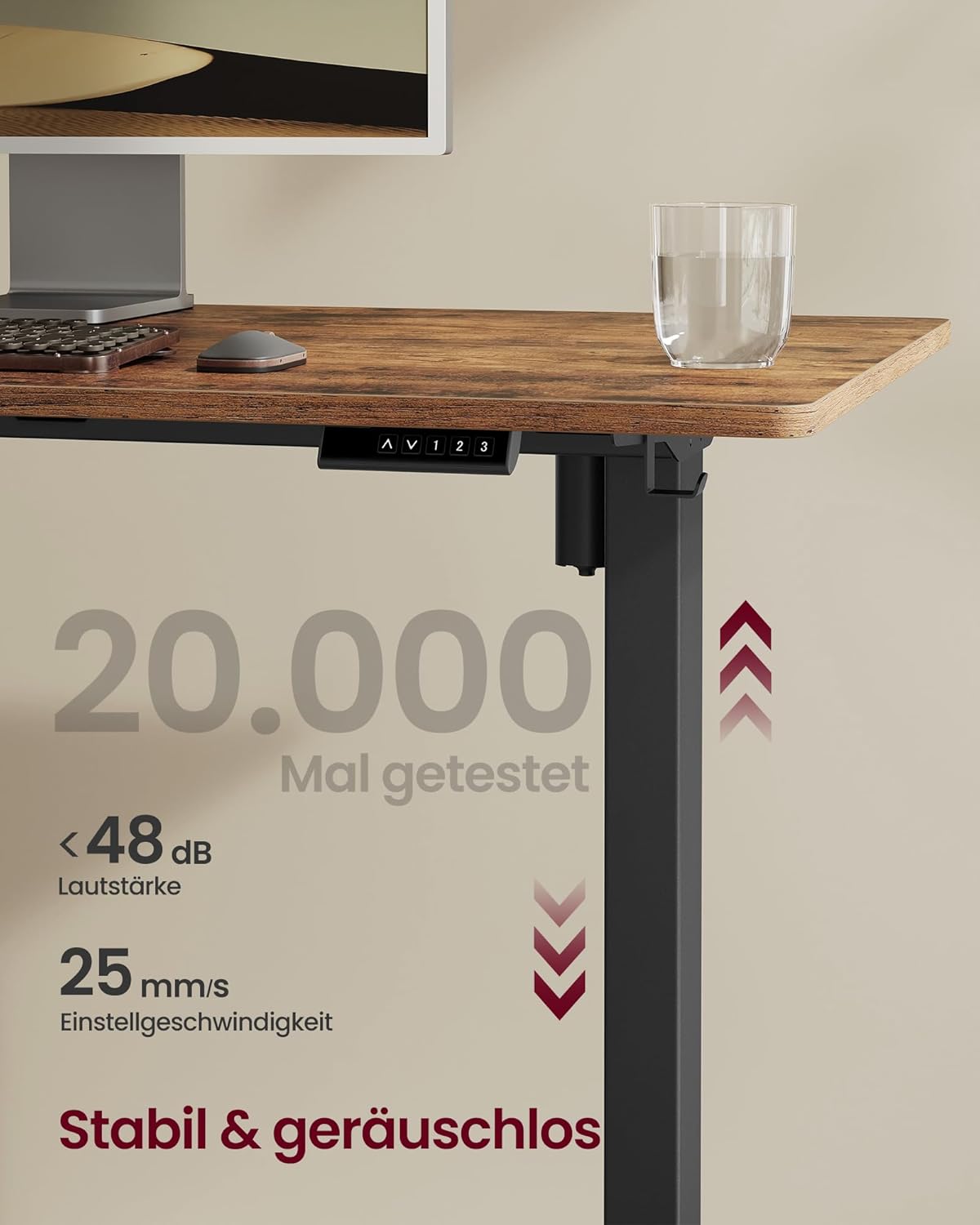 Thumbnail 4 de VASAGLE LSD021B01V2 höhenverstellbarer Schreibtischgestell 3‑Memory ⌚