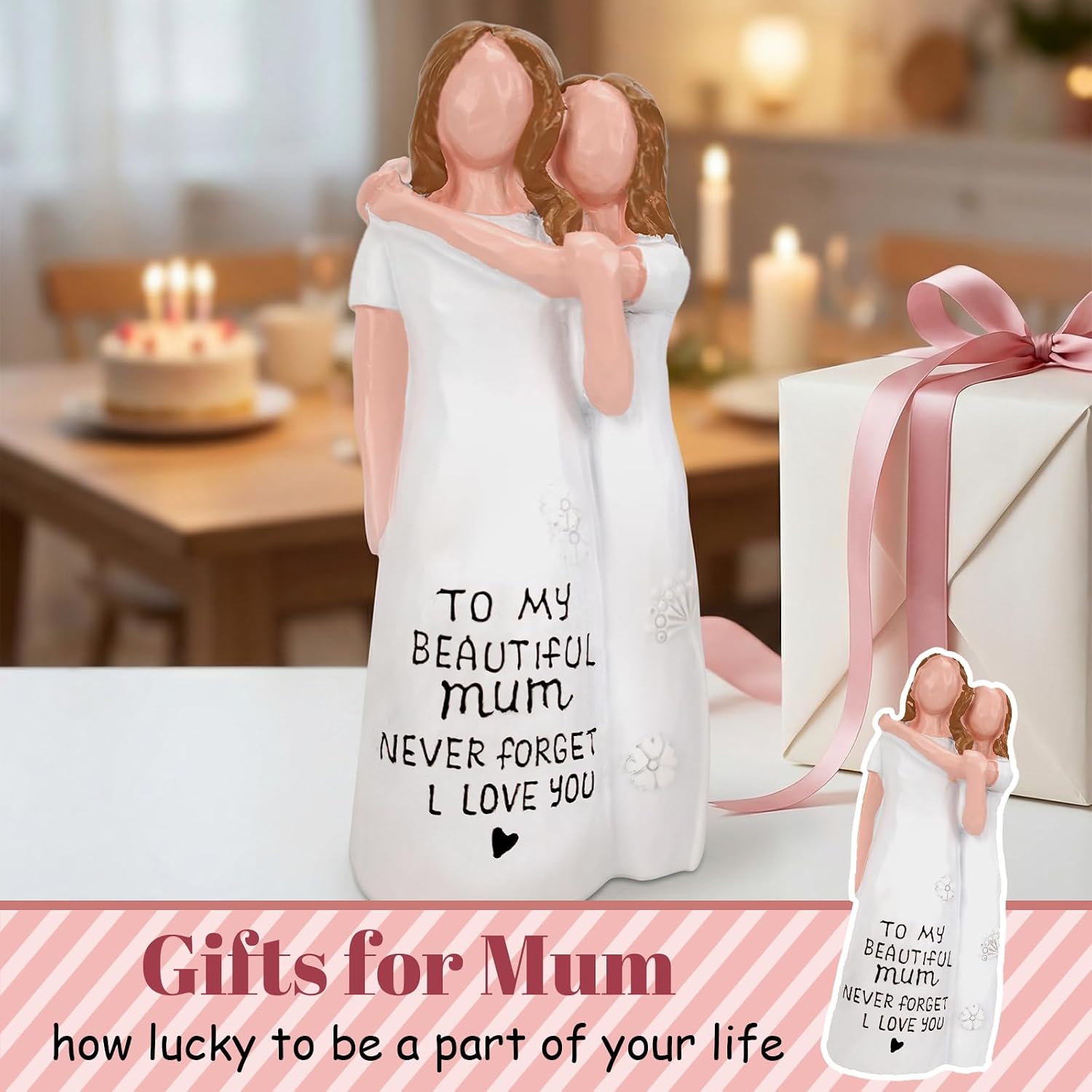 Thumbnail 1 de QBEJIME Mum and Daughter figurine gift