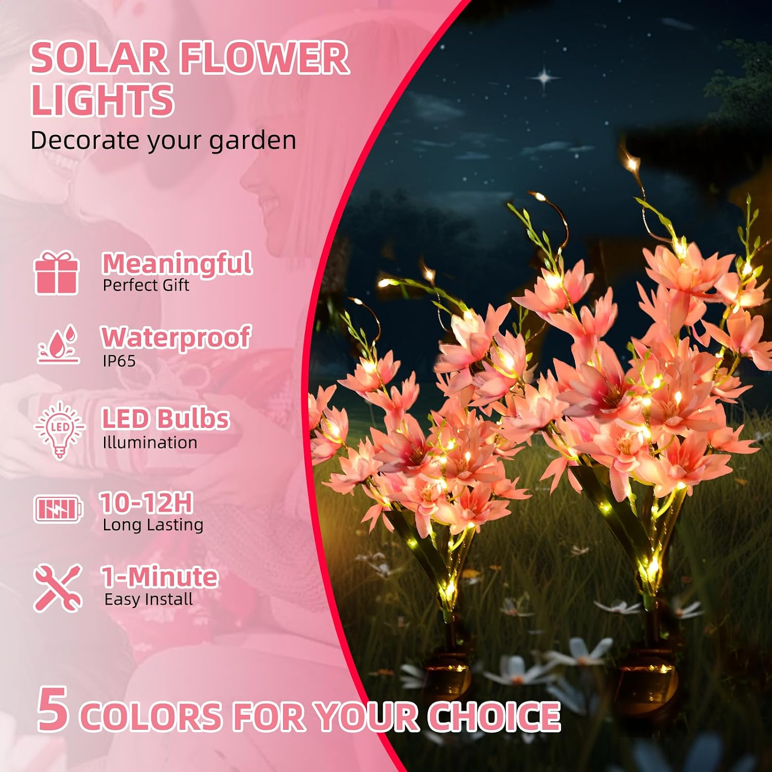 Thumbnail 3 de Solar Lights Outdoor Garden 2 Pack