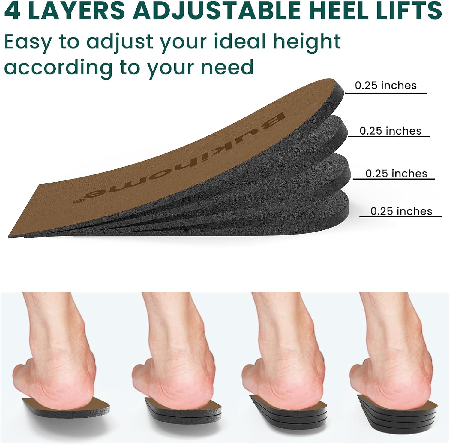 Thumbnail 2 de Bukihome Adjustable Heel Lift Inserts