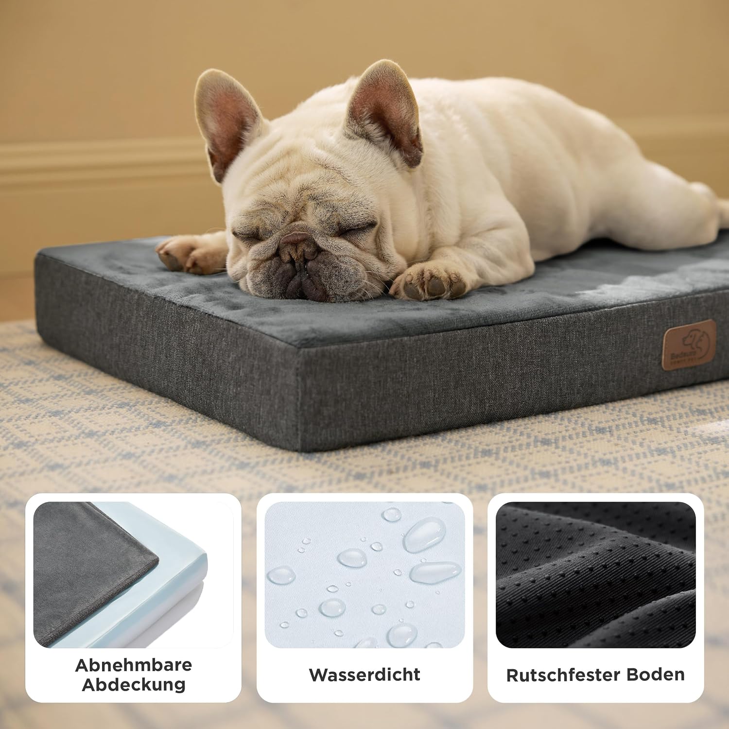 Detalle 2 de BEDSURE orthopädisches Hundekissen 74×46×8 cm