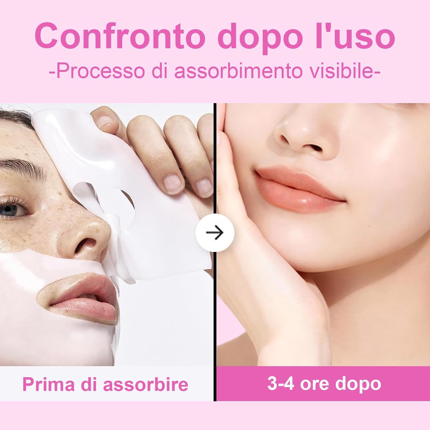 Detalle de Maschera Viso al Collagene Bio “Face Mask” – maschere notturne idratanti in fogli (5 pezzi)