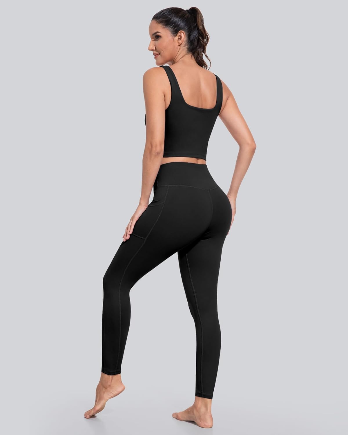 Thumbnail 4 de CHRLEISURE Leggings with Pockets for Women — High Waisted, Tummy Control, 3-Pack