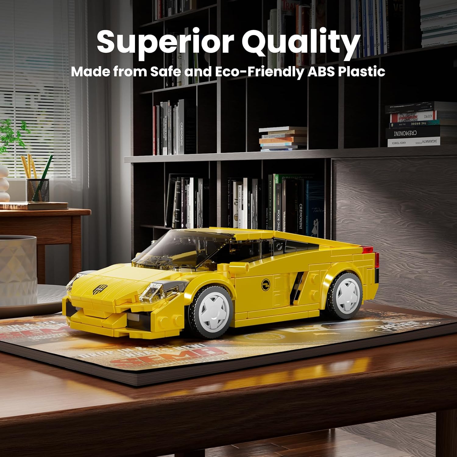 Detalle 2 de Mould King 27076 Technik Speed Champion Klemmbausteine Supersportwagen mit Acrylvitrine (342 Teile)