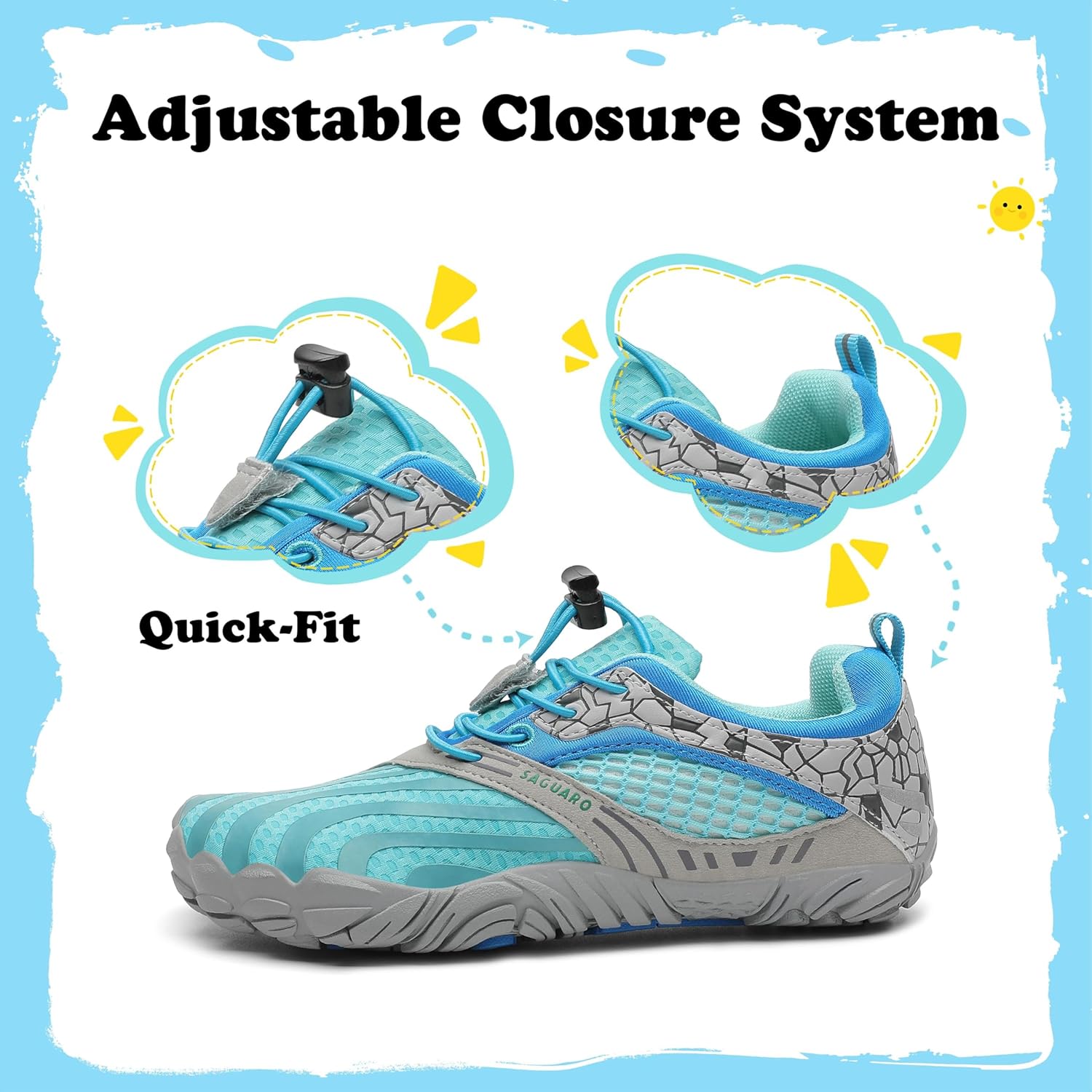 Detalle 2 de SAGUARO Barfußschuhe Kinder Outdoor – Größen 24–36, leicht, flexibel und rutschfest