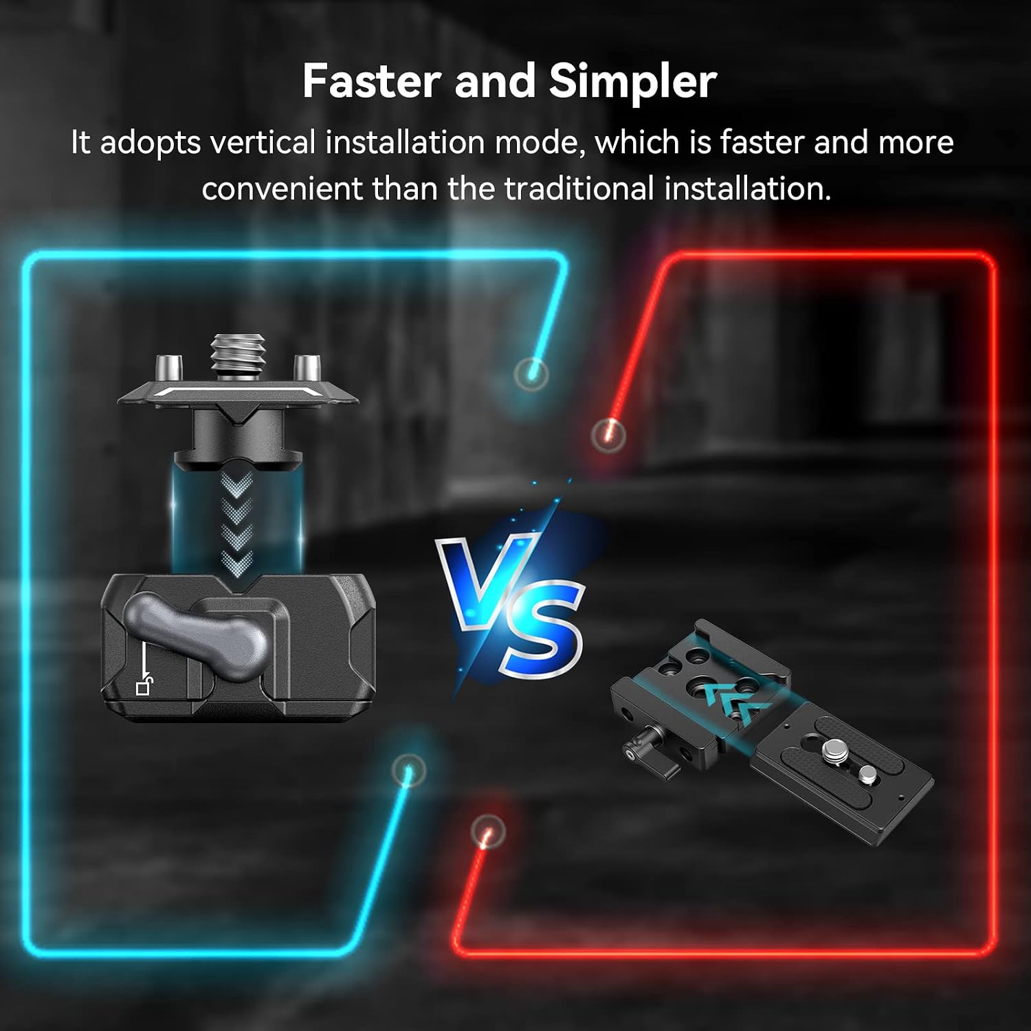 Detalle de SMALLRIG HawkLock Mini-Schnellwechselplatte 3513 (1/4 Zoll) für Canon, Sony – für Stativ, Einbeinstativ & mehr