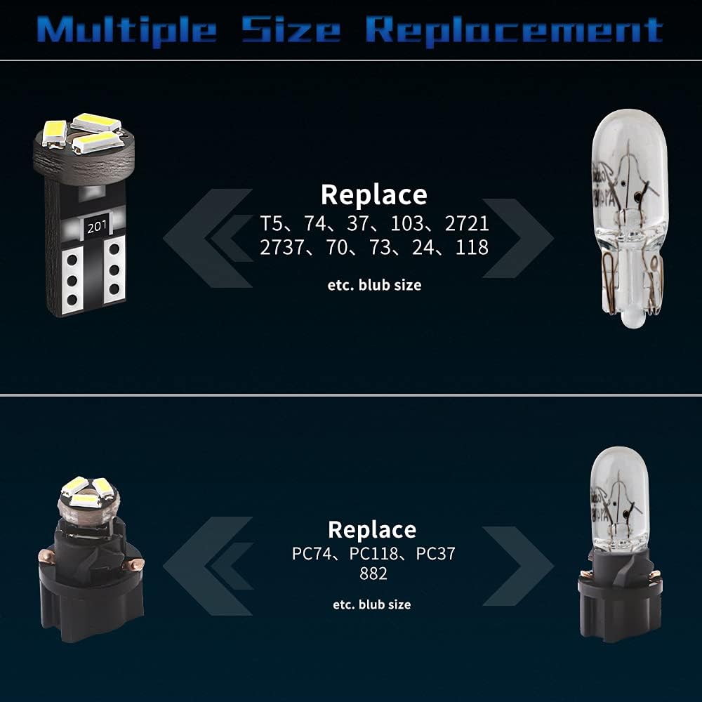 Thumbnail 5 de Keiurot T5 74 LED Bulb W3W 2721 Twist Socket (Red) – 12V LED Wedge, 10-pack