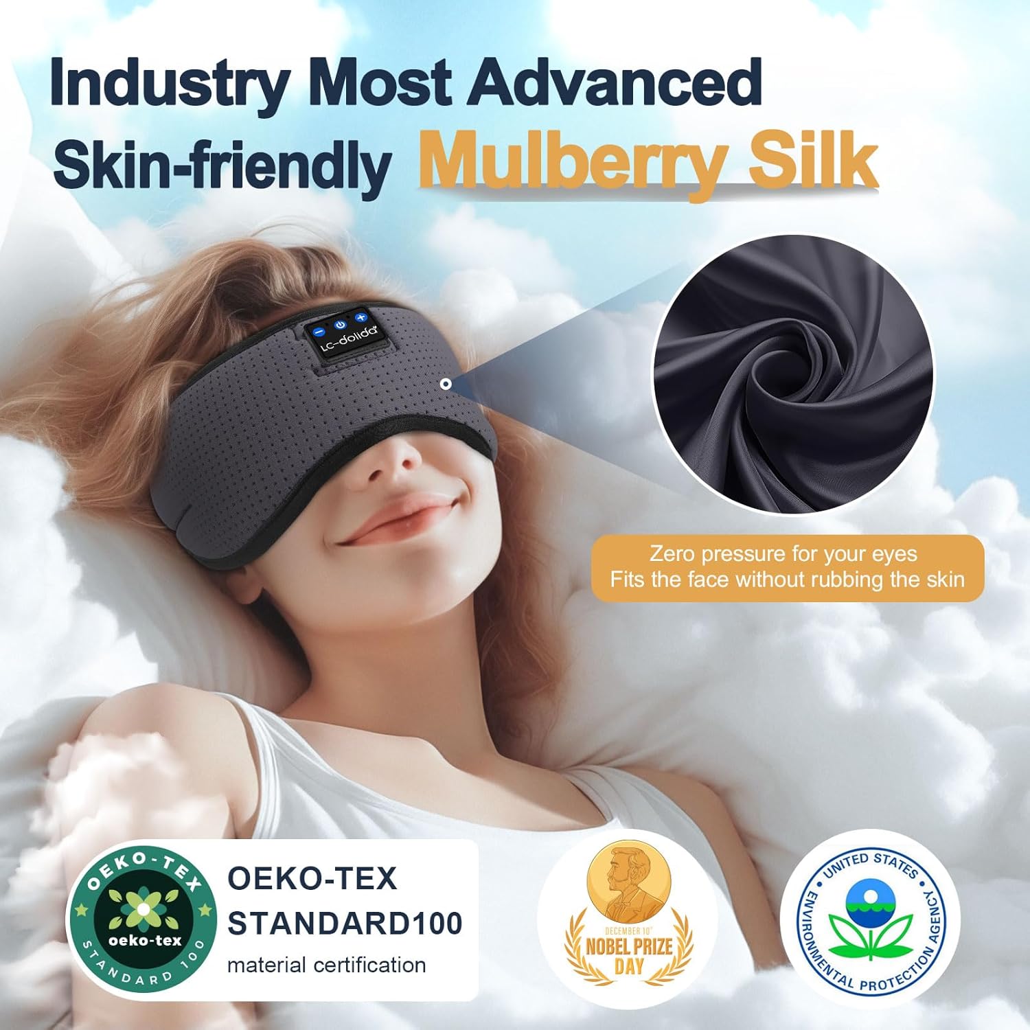 Thumbnail 5 de LC-dolida Bluetooth Sleeping Headphones Eye Mask