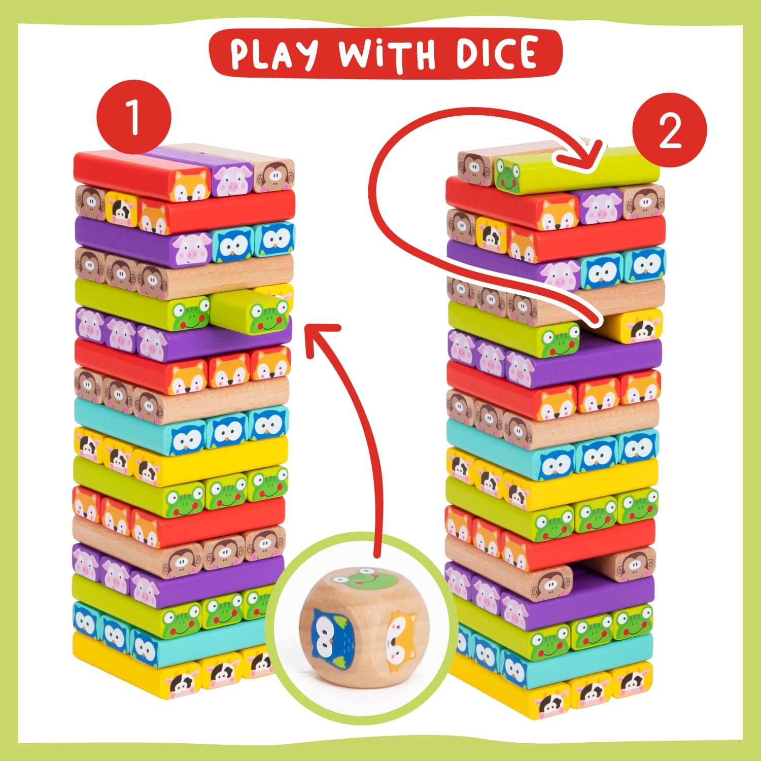 Detalle de Nene Toys Wooden Tumble Tower Game