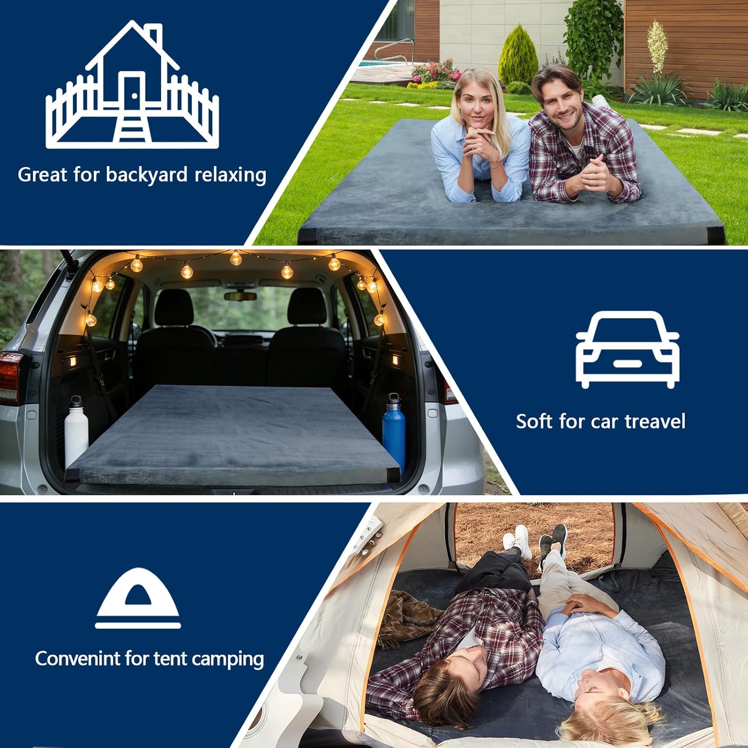 Thumbnail 4 de CYMULA Memory Foam Camping Mattress Pad 1.5"