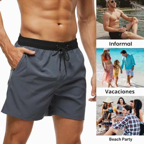 Thumbnail 5 de Aisprts Bañador Hombre con Bolsillos con Cremallera y Secado Rápido – Shorts de Playa Elásticos