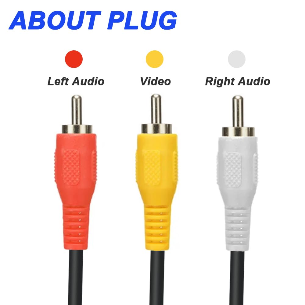 Thumbnail 4 de Xiatiaosann RCA Splitter Cable (3 RCA to 6 RCA) – AV adapter extension cords, 2-pack (32cm)