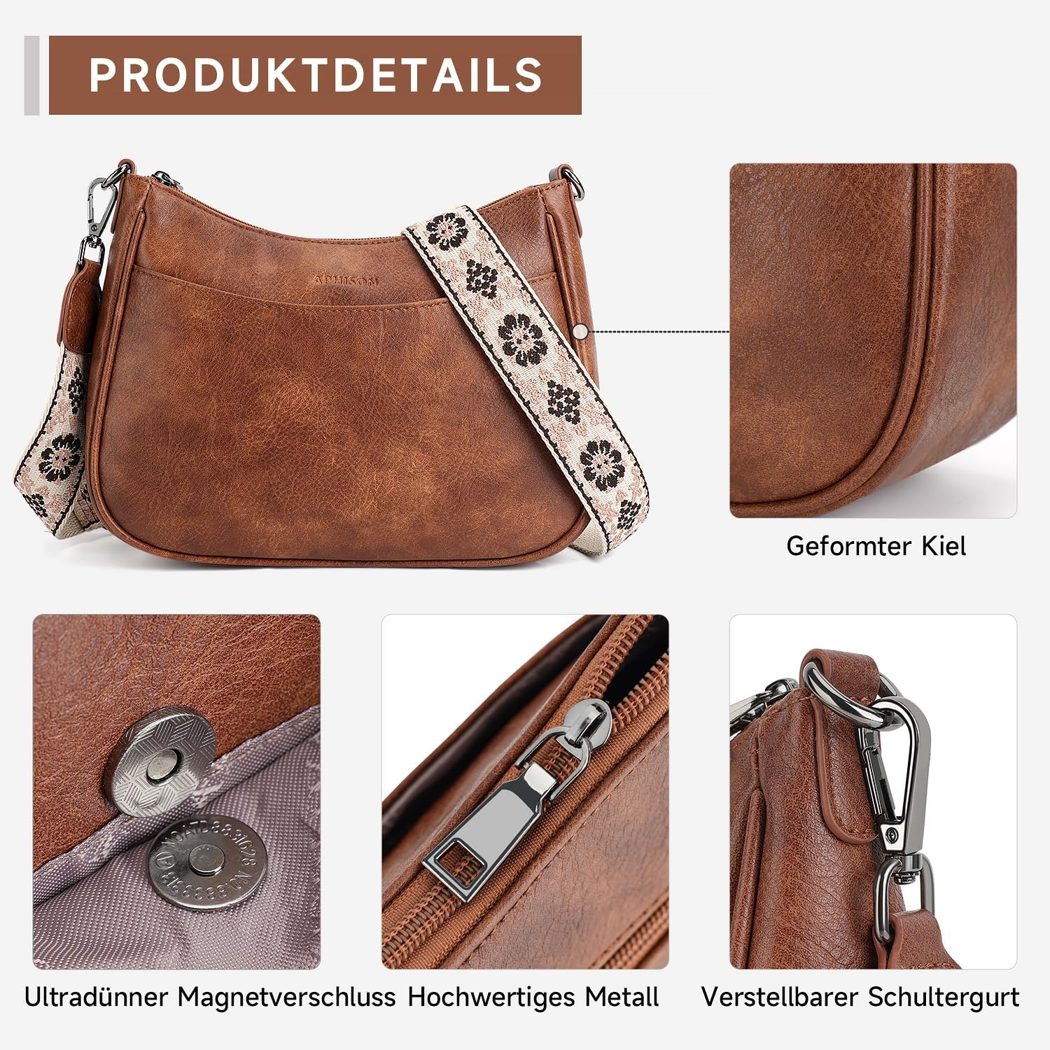 Thumbnail 4 de APHISON Klein Crossbody Bag mit breitem Gurt