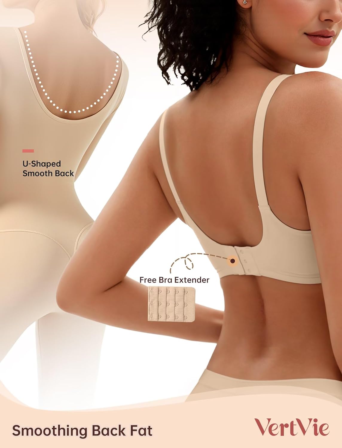 Detalle 2 de Vertvie Wireless Push-Up Bra full coverage
