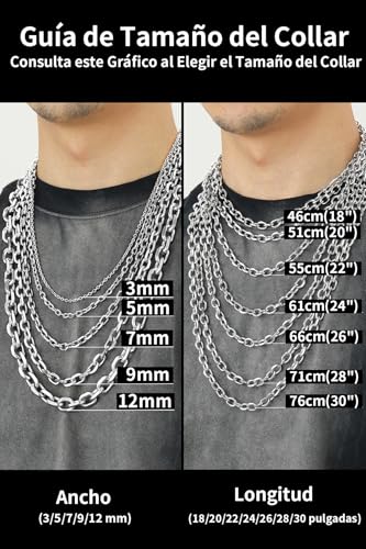 Thumbnail 5 de ChainsHouse Rolo Collar de Cuello 9 mm x 76 cm en Acero Inoxidabl e 316L – Plateado