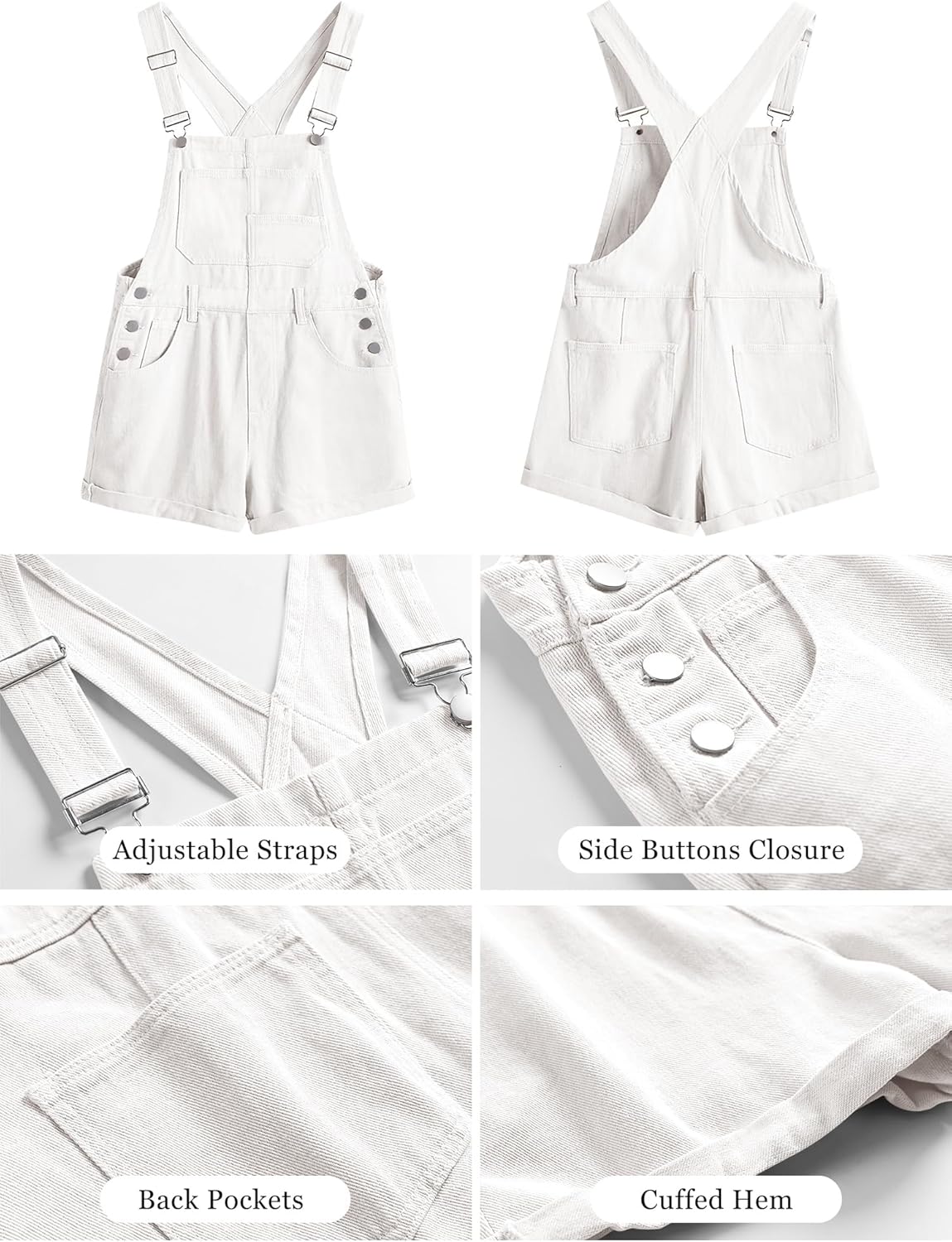 Thumbnail 5 de ANRABESS Women's Denim Short Overalls (2026 Summer) – Loose Fit Romper Jumpsuit