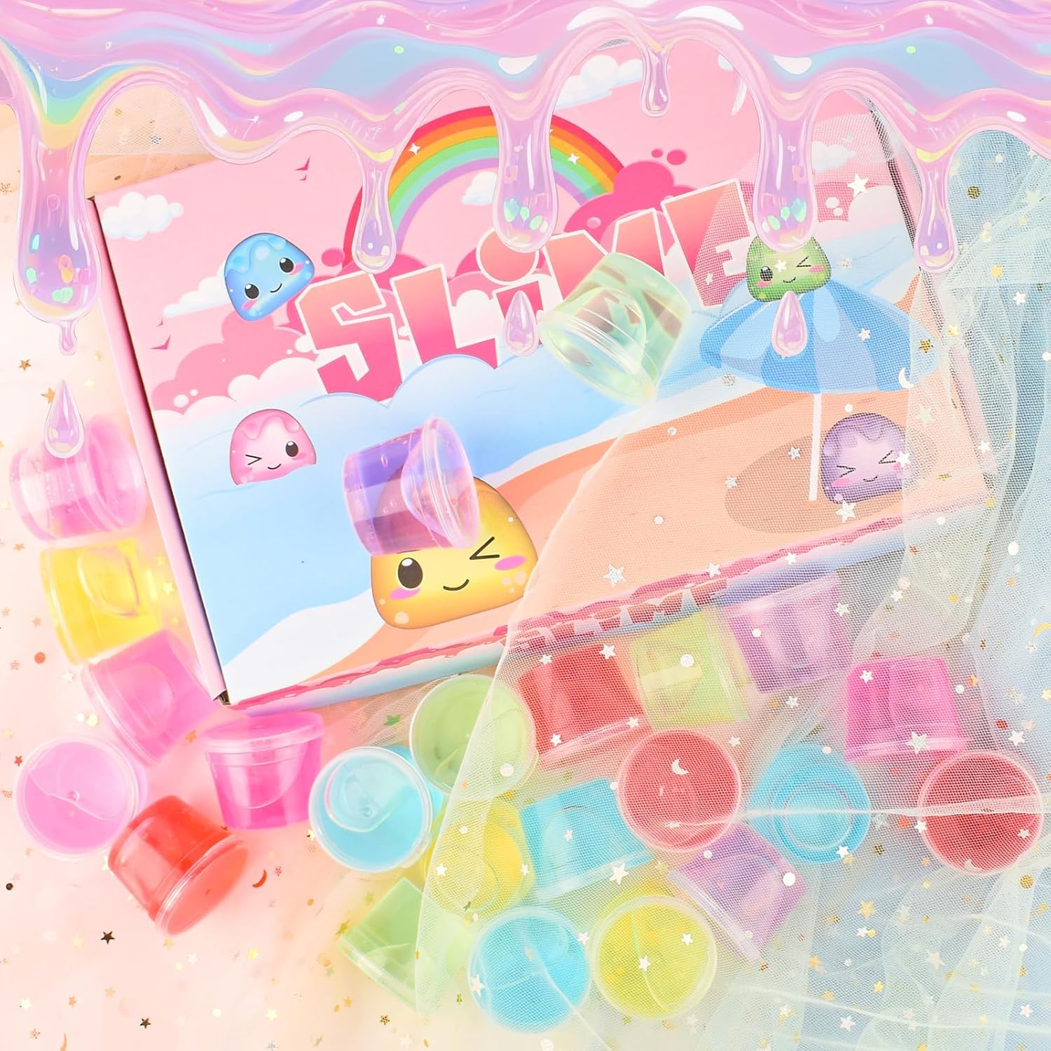 Thumbnail 2 de 24 Pack Mini Slime – Clear, Non-Sticky & Stretchy Party Favour Kit