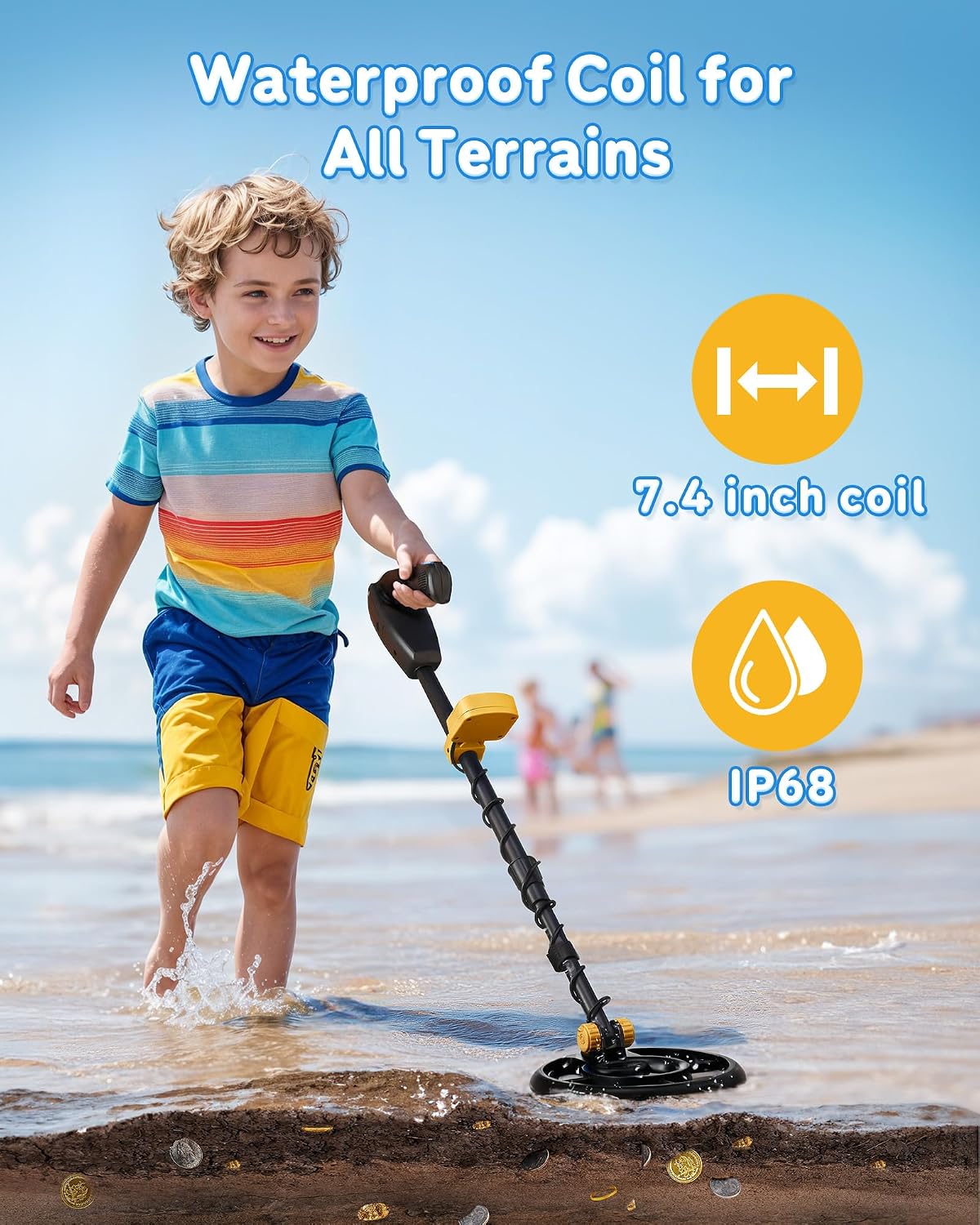 Detalle de RM RICOMAX Kids Metal Detector, 7.4-inch coil