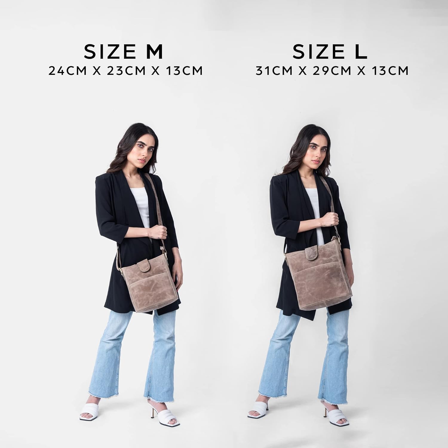 Thumbnail 3 de LEABAGS Leder Handtasche Damen „Athens“ – Premium Echtleder Umhängetasche für Arbeit, Uni, Schule