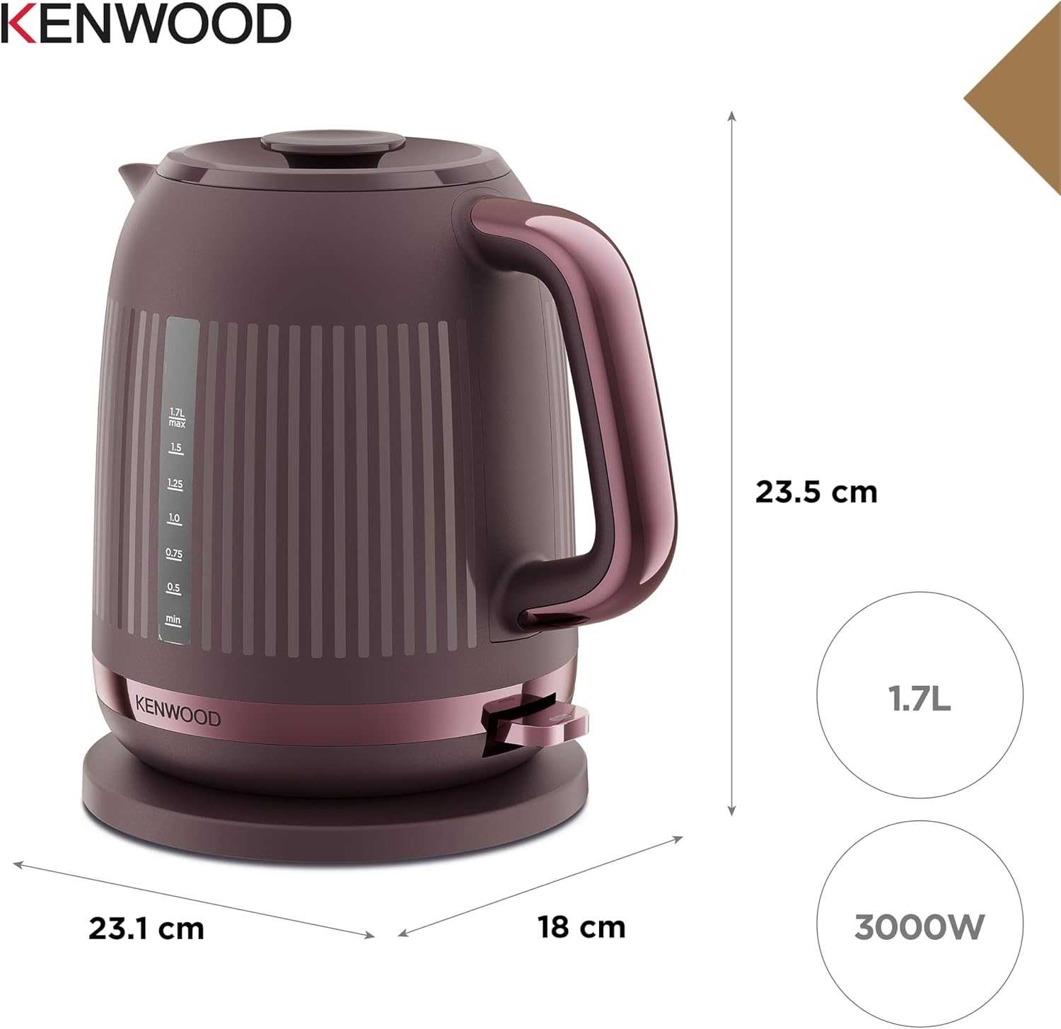 Detalle de Kenwood Dusk Electric Kettle (ZJP30.000PU) 1.7L, 3kW, Twilight Purple