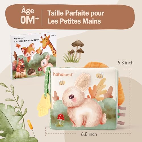 Thumbnail 7 de Hahaland Livre en Tissu pour Bébé 0–6 Mois — Livre d'Éveil Sensoriel & Sécurisé