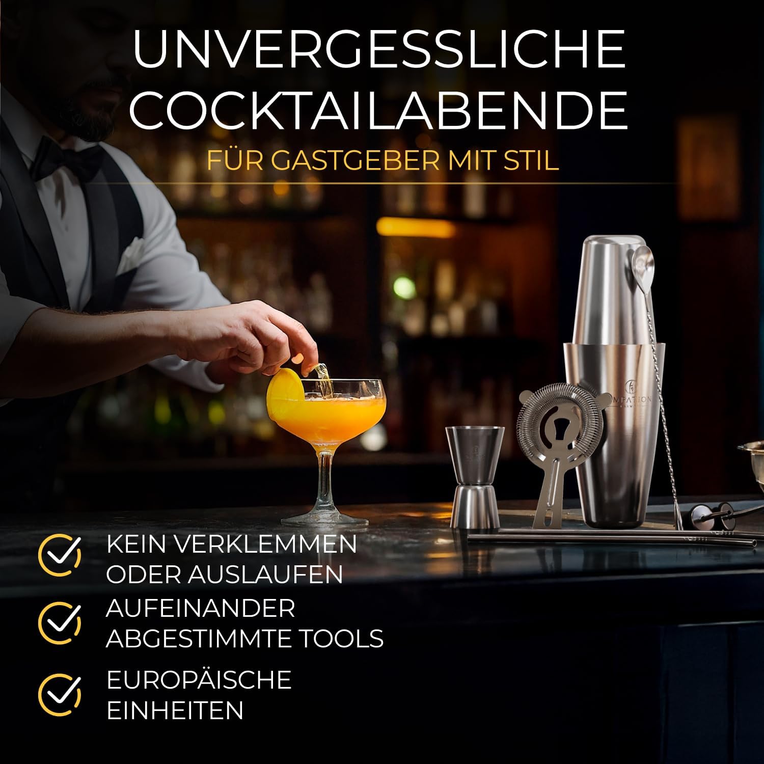 Thumbnail 3 de EMPATION Cocktail Shaker 8-teiliges Set 825 ml