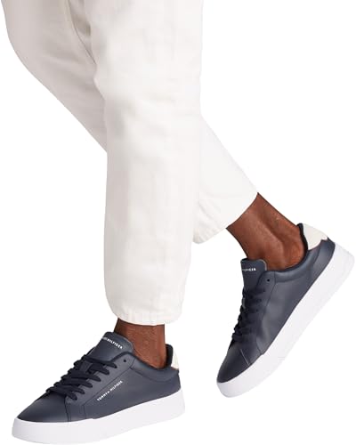Detalle de Tommy Hilfiger Baskets Detail Essential en Cuir – Bleu Desert Sky, 40