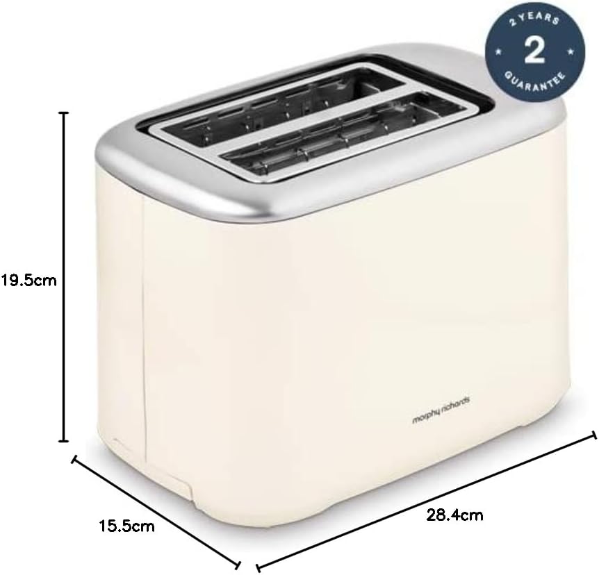 Thumbnail 6 de Morphy Richards Equip 2 Slice Toaster (222065) - Defrost, Reheat & Variable Browning in Cream