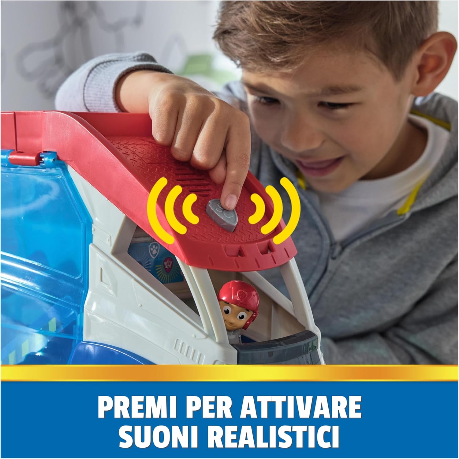 Detalle de PAW Patroller trasformabile con lanciatore e suoni di Ryder (PAW Patrol) con quad giocattolo