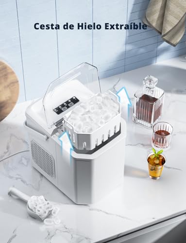 Thumbnail 7 de Acmeenjoy Máquinas para Hacer Hielo: Portátil, Autolimpiante y con Cuchara Invertida