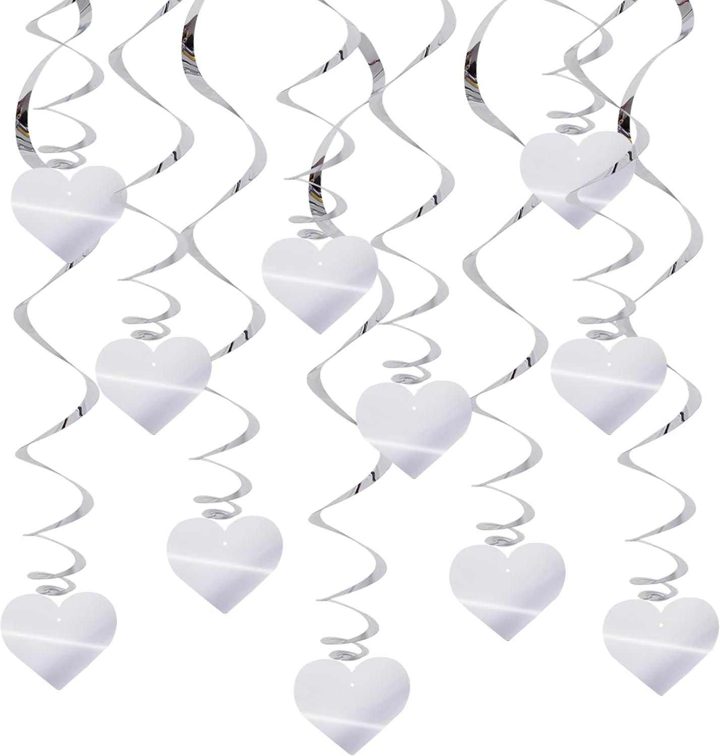 Thumbnail 6 de BEISHIDA Silver Star Hanging Swirl Decorations (Pack of 15) for Graduation, Wedding, and Baby Shower