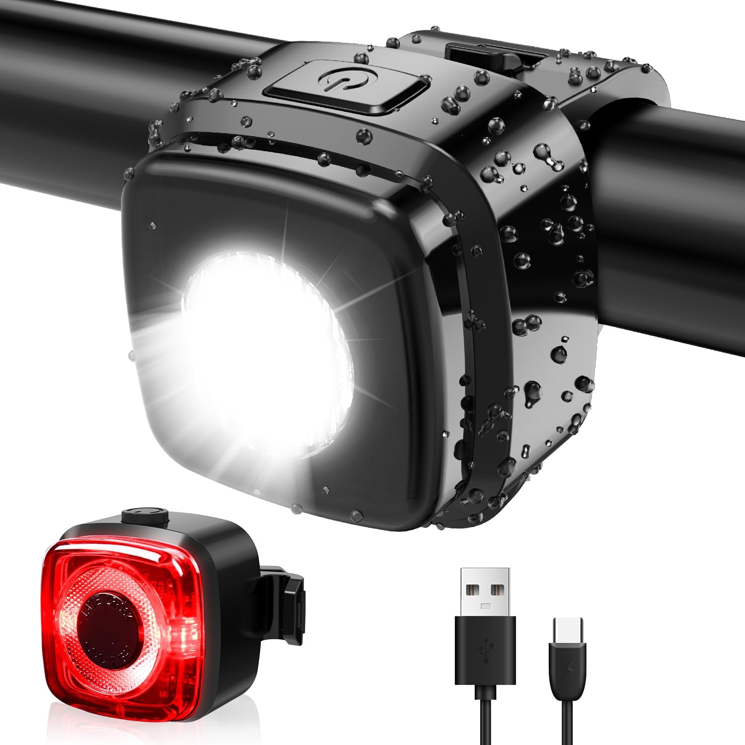 Detalle de Antimi Fahrradleuchten-Set, StVZO-zugelassen Beleuchtungsset Led IPX5 Frontlicht + Rücklicht Fahrradlicht Set USB Typ C
Antimi Fahrradleuchten-Set, StVZO-zugelassen Beleuc…