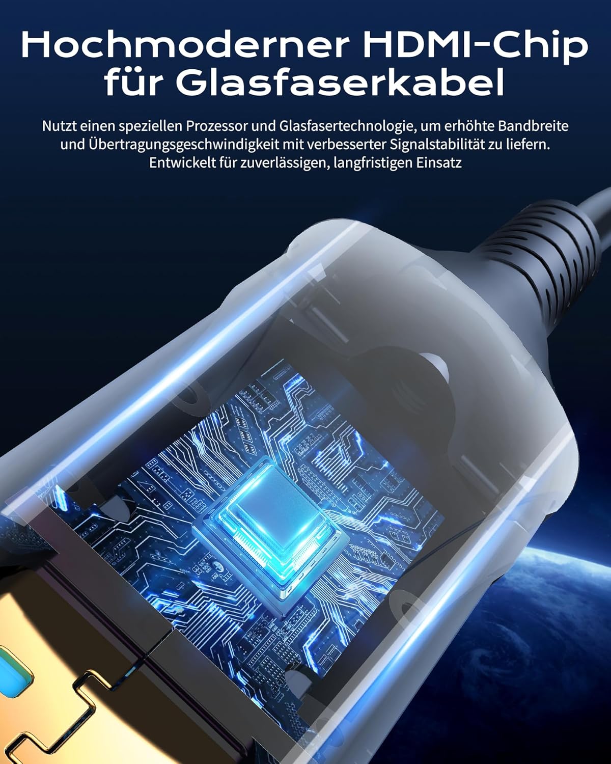 Thumbnail 1 de Cratree HDMI Glasfaser-Kabel 45 m (8K 60 Hz / 4K 120 Hz, 48 Gbps) mit HDCP 2.2 & 2.3