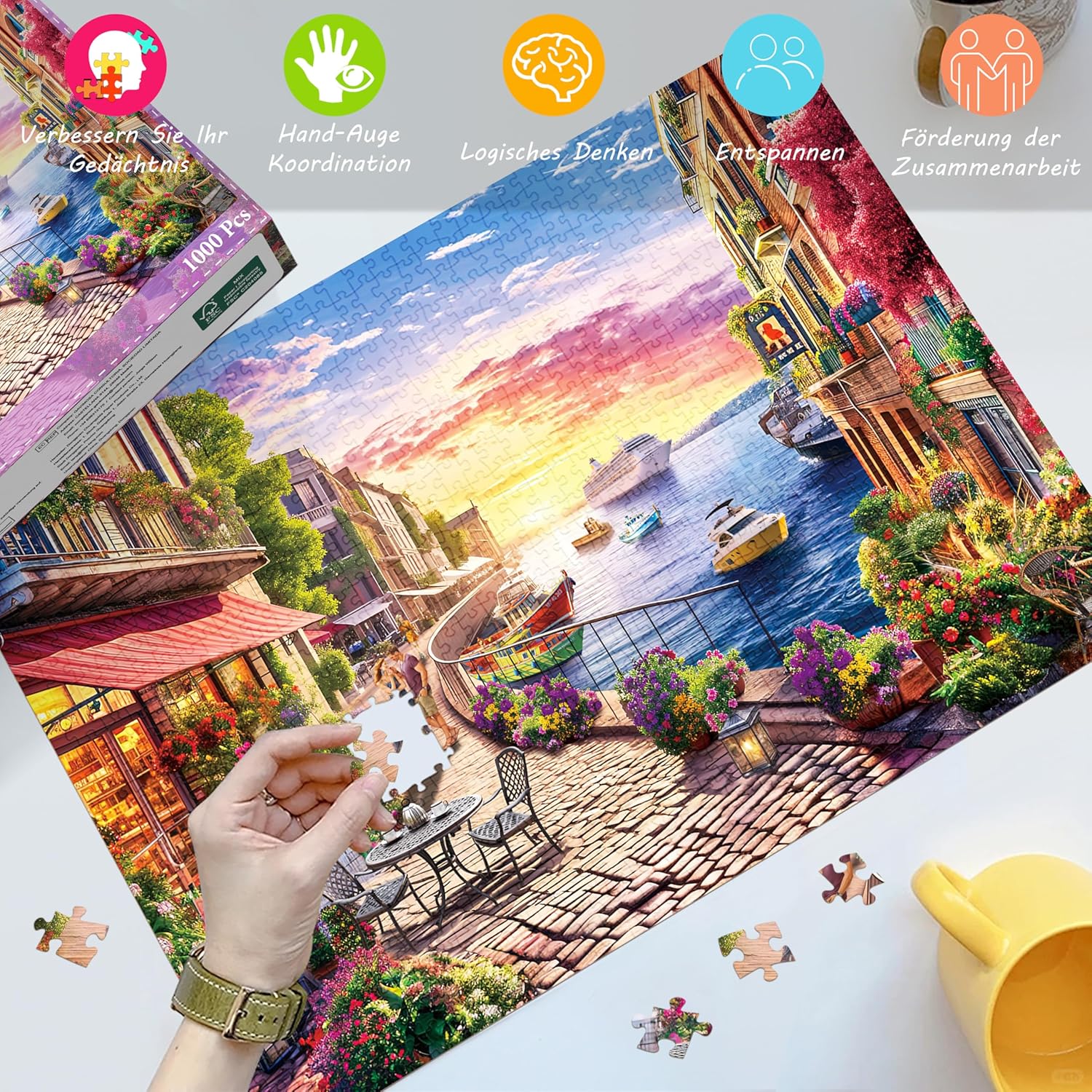 Detalle 2 de HUADADA Puzzle 1000 Teile 70×50 cm 🧩