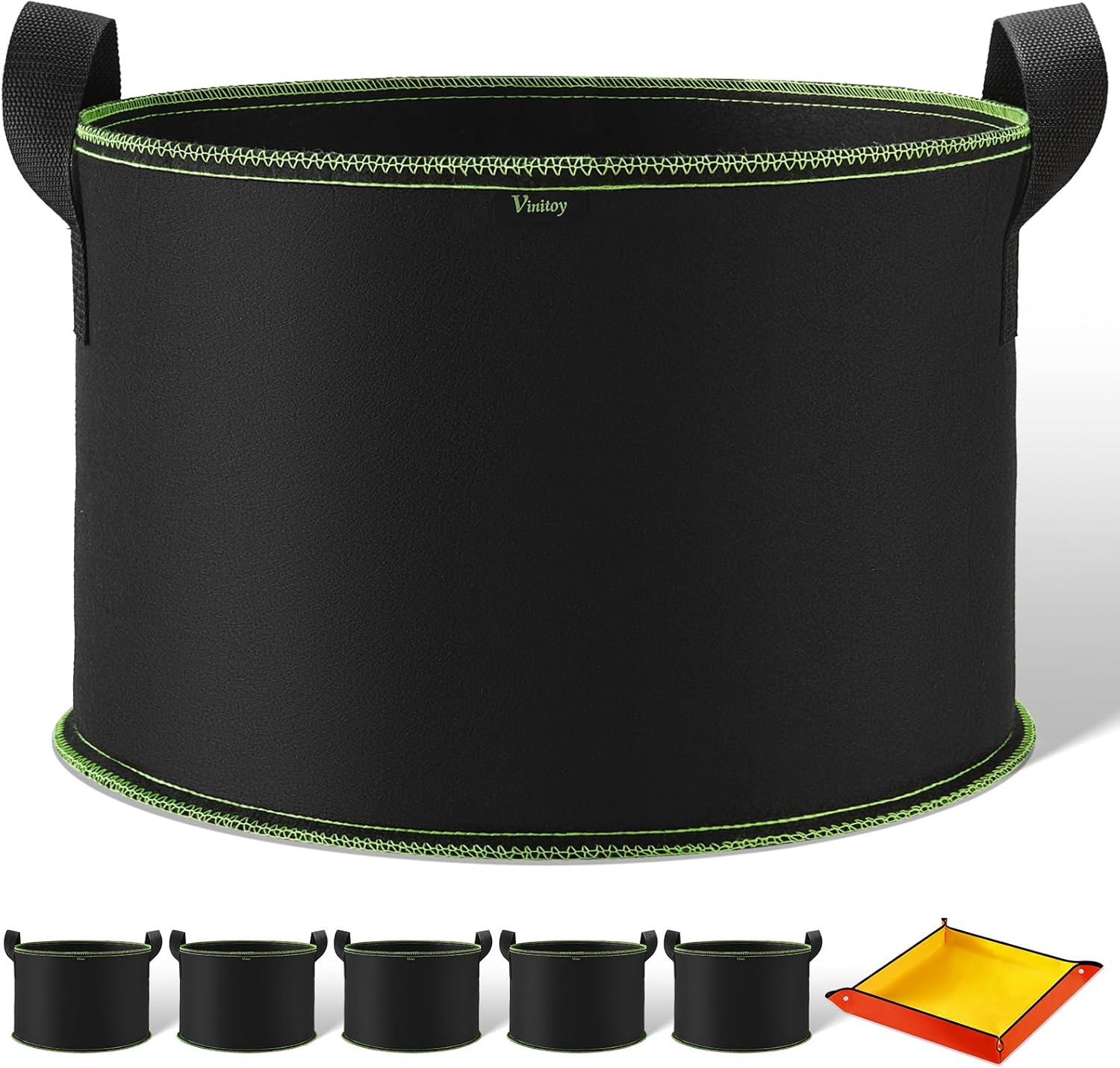 Thumbnail 6 de Vinitoy Tomato Grow Bags (5-pack) 5 Gallon breathable fabric pots with handles, 20L