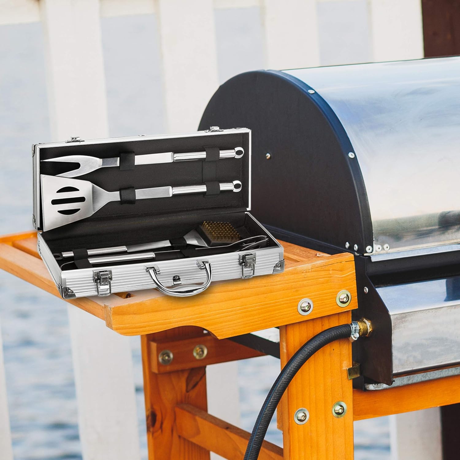Thumbnail 5 de GOODS+GADGETS® barbecuegerei van roestvrij staal met aluminium koffer, 5-delig