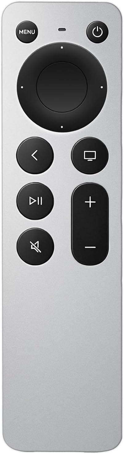 Detalle de Universal Replacement for Apple TV Remote: 2-in-1 TV & Apple TV Control (4K/HD Gen 1–3) – Silvery-White